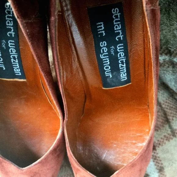 Vintage Genuine Suede Snakeskin Heels / Pumps - Picture 4 of 5